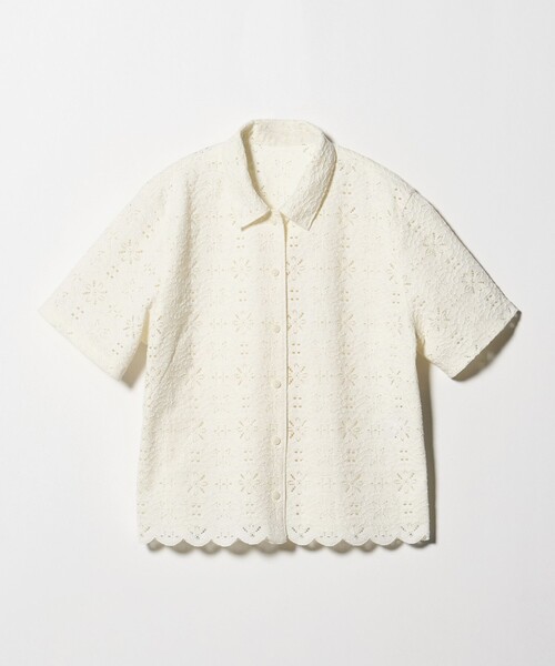 ブラウス シャツ 「Steven Alan」レース ショートスリーブ シャツ レディースの画像