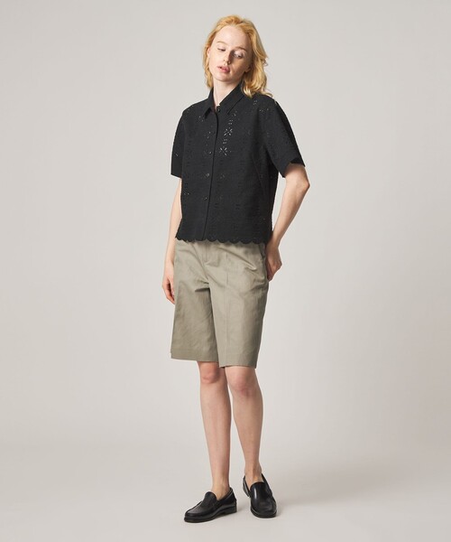ブラウス シャツ 「Steven Alan」レース ショートスリーブ シャツ レディースの画像