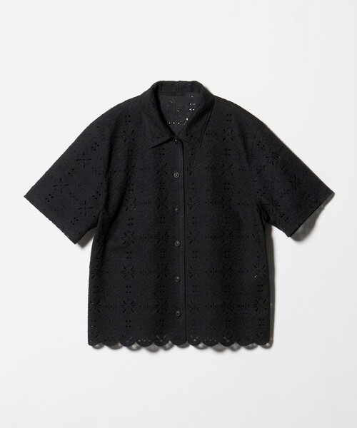 ブラウス シャツ 「Steven Alan」レース ショートスリーブ シャツ レディースの画像
