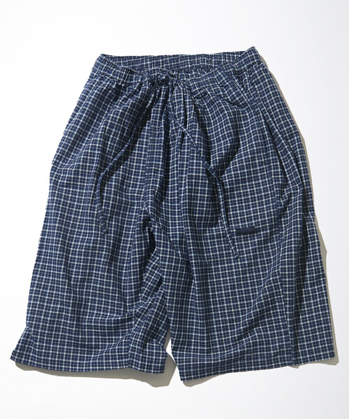 CAHLUMN（カウラム） パンツ Indigo Madras Check Cropped Easy Pant