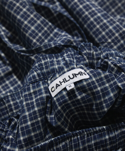 CAHLUMN（カウラム） パンツ Indigo Madras Check Cropped Easy Pant
