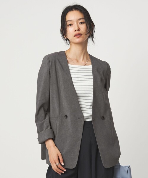 美品！green label relaxing ノーカラージャケットセットアップ green label relaxing（グリーンレーベルリラクシング） ジャケット