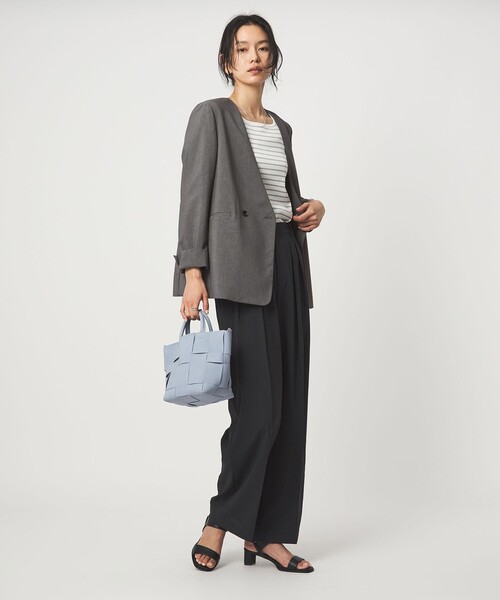 美品✨グリーンレーベル ノーカラージャケット パンツセットアップ 40 ネイビー green label relaxing（グリーンレーベルリラクシング） ジャケット