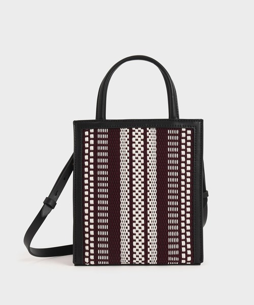 CHARLES ＆ KEITH トートバッグ バッグ ウーベンダブルハンドル