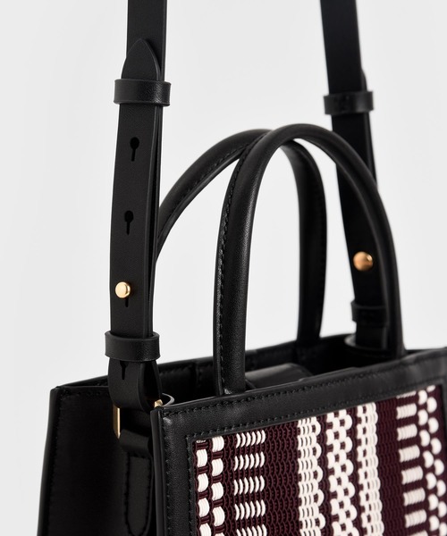 CHARLES ＆ KEITH トートバッグ バッグ ウーベンダブルハンドル