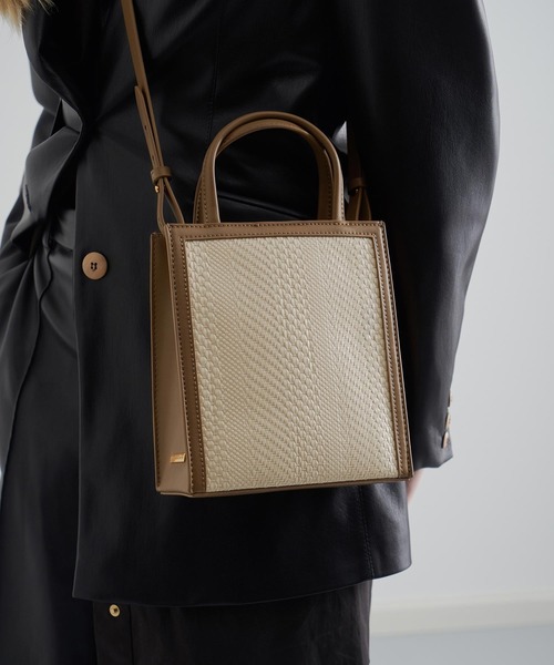 CHARLES ＆ KEITH トートバッグ バッグ ウーベンダブルハンドル