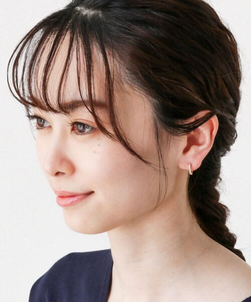 COCOSHNIK（ココシュニック） ピアス K18ダイヤモンド 平打ち中折れ