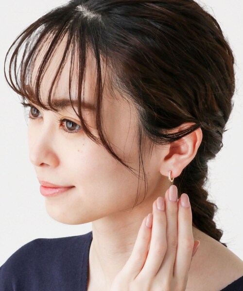 COCOSHNIK（ココシュニック） ピアス K18ダイヤモンド 平打ち中折れ