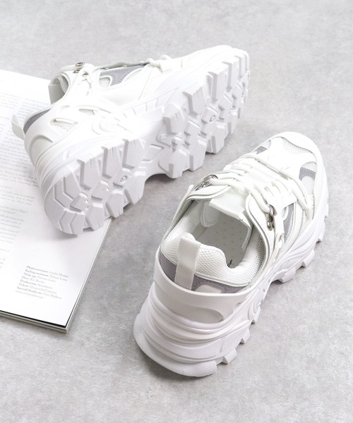 LOVEHUNTER スニーカー / ビックシルエット 厚底メッシュ スポーツ