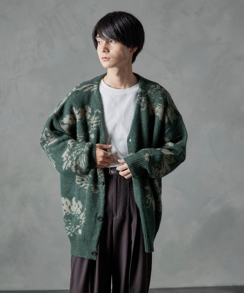 LEONARD シルク混 ペイズリー柄 Vネックカーディガン 黒 42 日本製 SALE 10%OFF】NEEDLES(ニードルズ) Mohair Cardigan - Paisley モヘア