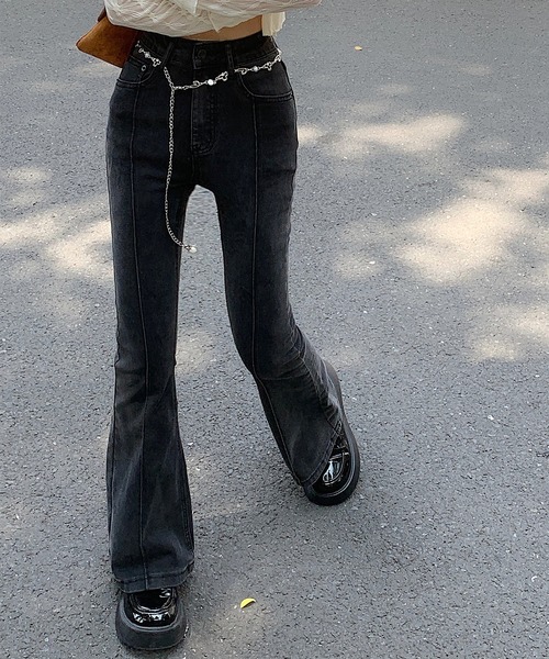 未使用品 BIGJHON×epa ハイウエストフレアデニム 26 セール】high waist flare denim（ハイウエストフレアデニム