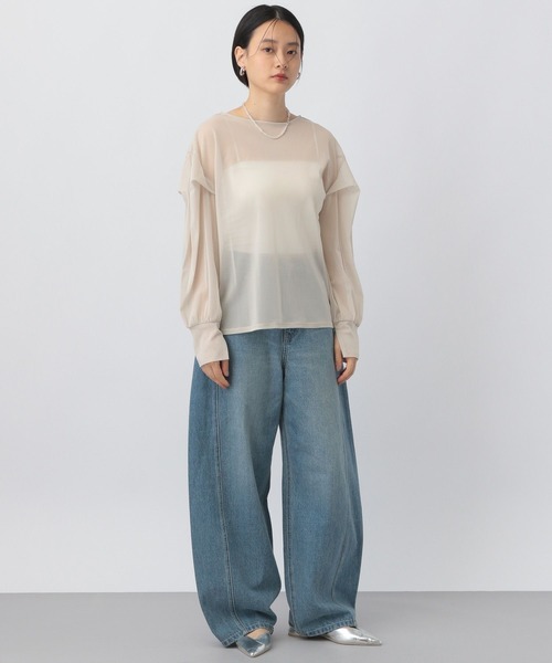 週末限定値下げ　新品　A part by チュールパフプルオーバー長袖 A part by ブラウス シャツ チュールパフプルオーバー長袖