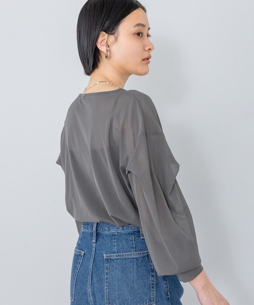 週末限定値下げ　新品　A part by チュールパフプルオーバー長袖 A part by ブラウス シャツ チュールパフプルオーバー長袖