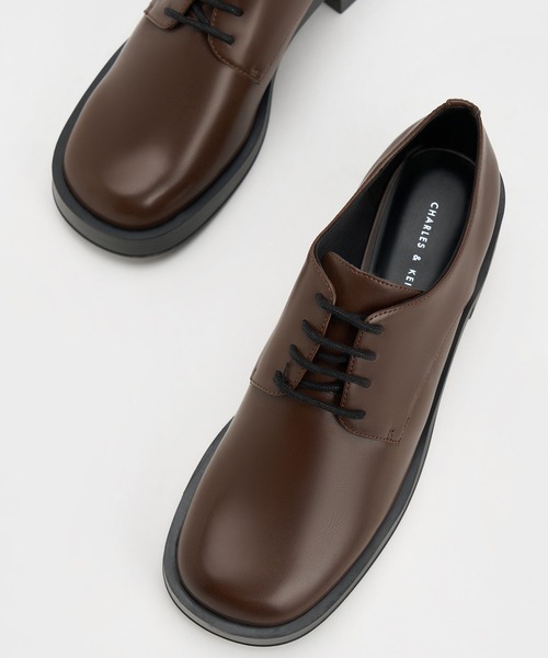 CHARLES ＆ KEITH ローファー ブロックヒール レースアップ