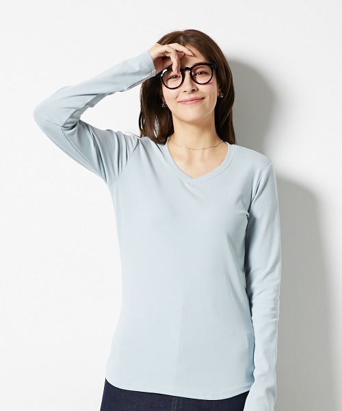 新品タグ付　machatt ラウンドヘムロングTシャツ　ライトグレー ROOP TOKYO tシャツ ラウンドヘム ロング丈長袖Tシャツ サムホール