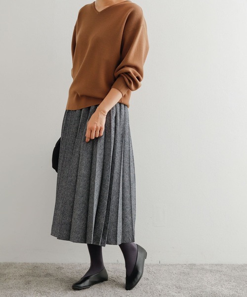 新品　アーバンリサーチドアーズ　ウールライクプリーツスカート　ベージュ　M URBAN RESEARCH DOORS（アーバンリサーチドアーズ）の「ウール
