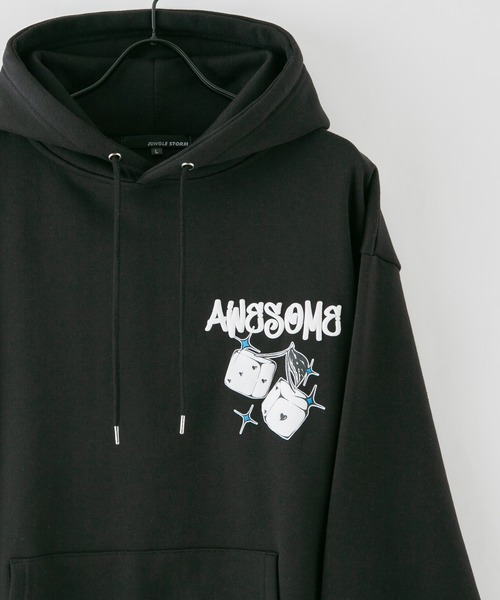 UNIT（NIXON） パーカー 裏起毛 オーバーサイズ 発泡プリント プル