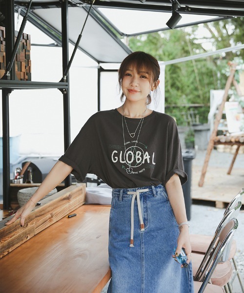 tシャツ “GLOBAL”Ｔシャツ(親子ペア対応) レディース