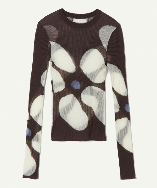 シャツ/ブラウス(長袖/七分) LEINWANDE sheer T leinwande（ラインヴァンド） tシャツ Eniko Katalin Botanical Sheer