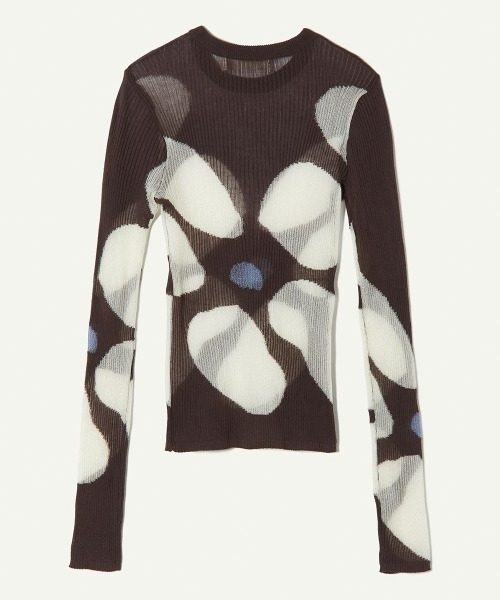 トップス Botanical Sheer Intarsia Top leinwande（ラインヴァンド） tシャツ Eniko Katalin Botanical Sheer