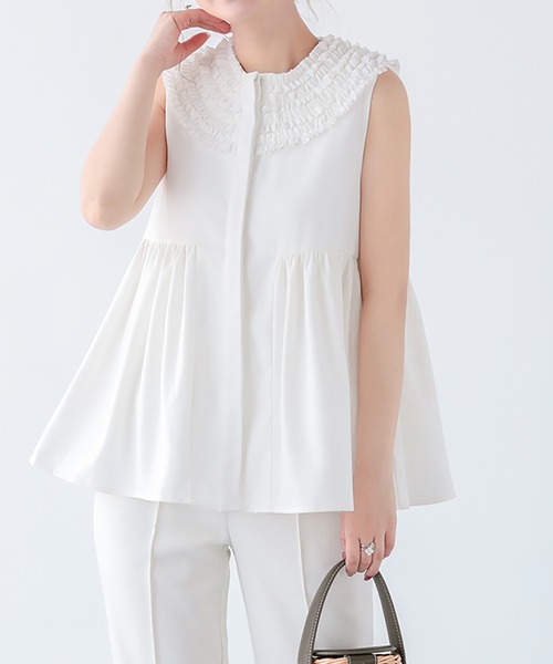 tシャツ 「ZOZO限定商品」ミニフリルペプラムノースリーブ レディース