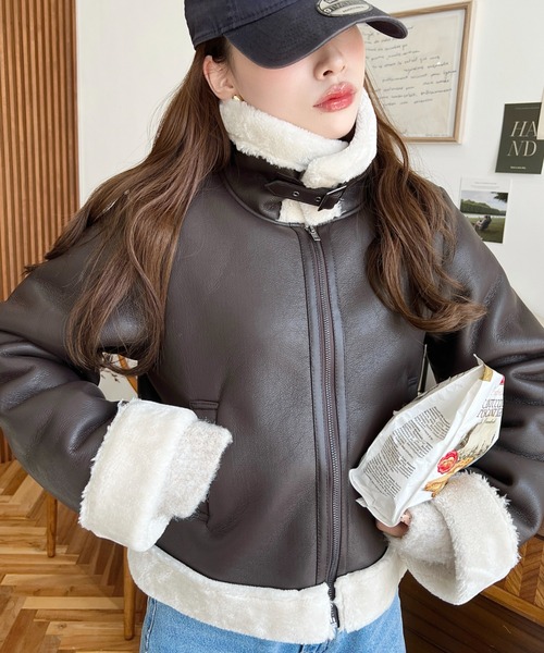 「新商品」に関するプレスリリース moment+ ムートンコート ボアコート フェイクレザー×フェイク ジャケット・アウター