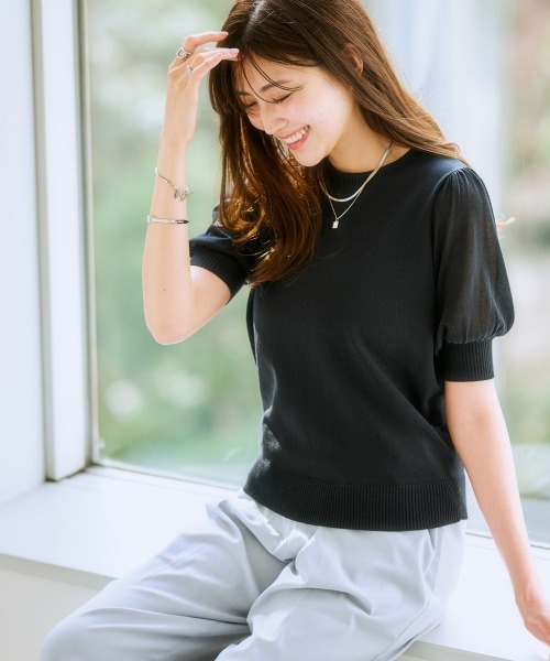 【Maison de dolce.】接触冷感 UVカット マリンニット 7days Life Styling ニット セーター （接触冷感・毛玉になり