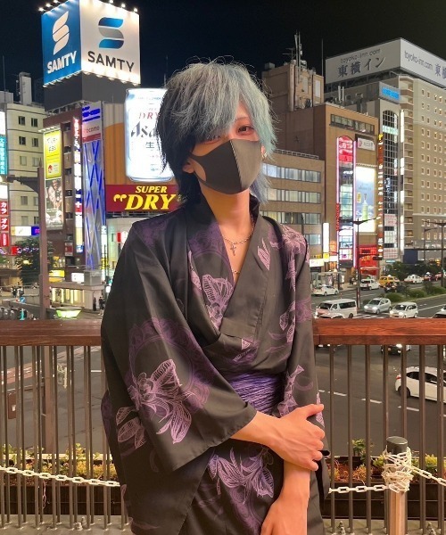 REFLEM レフレム 総柄浴衣SET ブラック