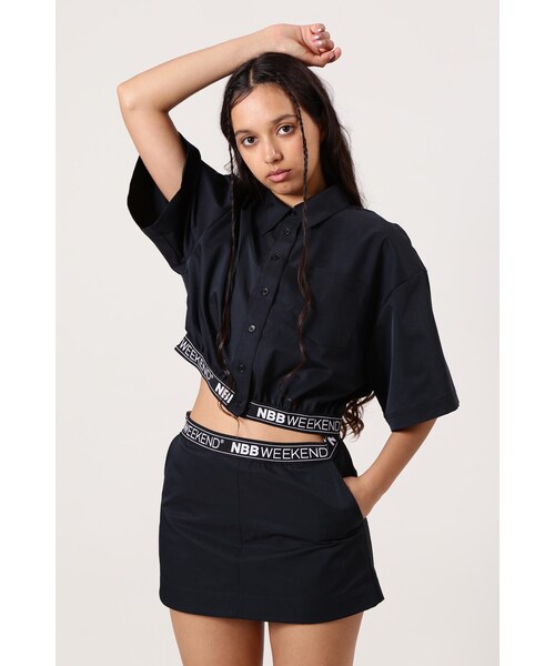 NBB WEEKEND ブラウス シャツ 「NBB WEEKEND」クロップドBIGシャツ 