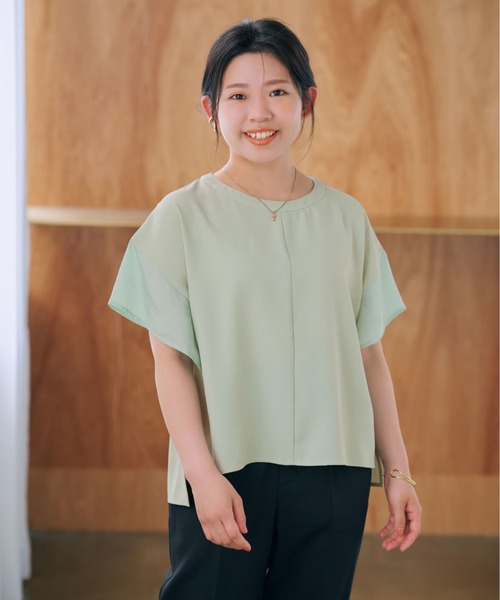 ブラウス シャツ シアースリーブTブラウス「低身長・小柄女性」 レディース ブラウス シャツ シアースリーブTブラウス「低身長・小柄女性