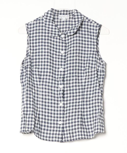 「agnes b.」 ノースリーブブラウス 1 ブルー レディース agnes b. 「agnes b.」 ノースリーブシャツ 36 ブルー