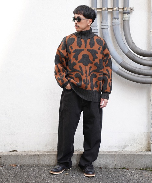 Aphlotus セーター ニット Wパイルジャガード バロックパターン