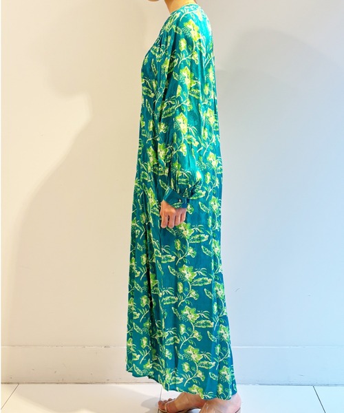 sara mallika ワンピース HAND PAINT FLOWER PRT DRESS
