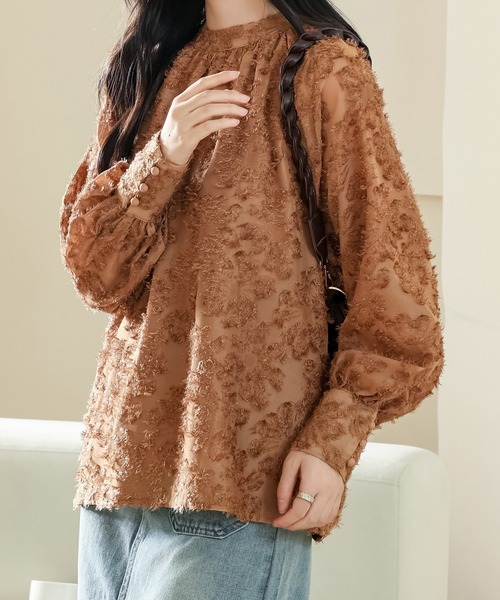 Lace Ladies（レースレディース） ブラウス シャツ 花柄 シャギー