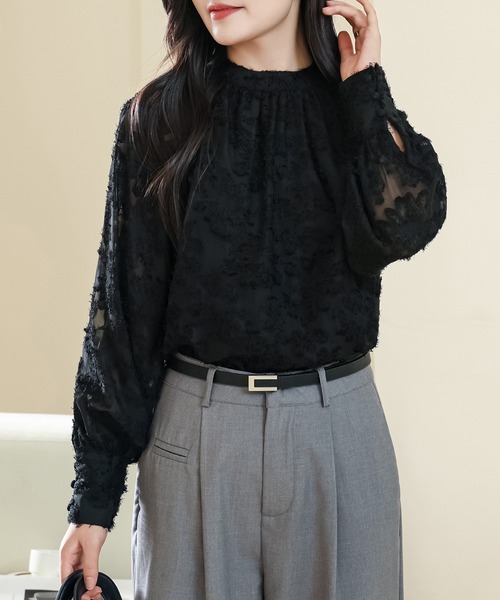 Lace Ladies（レースレディース） ブラウス シャツ 花柄 シャギー