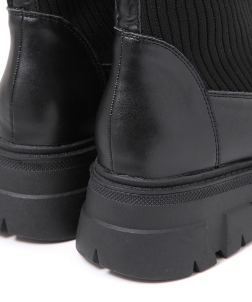 LAKOLE（ラコレ） ブーツ ZIPニットコンビブーツ / 140074 レディース