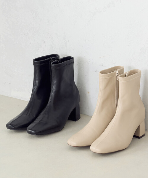 COMME CA ISM（コムサイズム） ブーツ スクエアトゥ ストレッチ