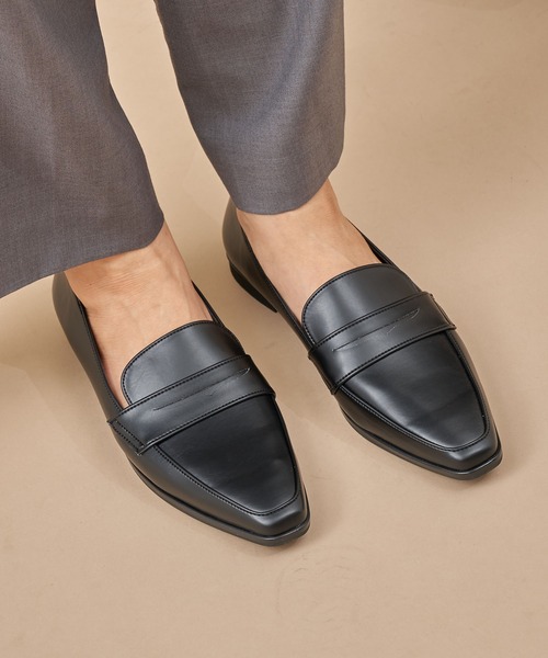 carino（カリーノ） ローファー 「レイン対応」スクエアトゥコイン 