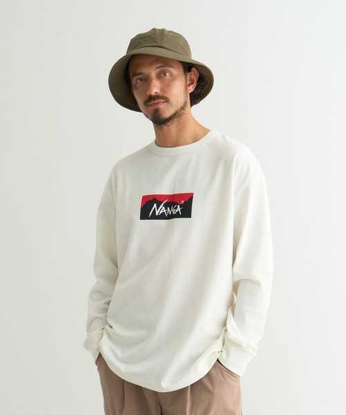 NANGA tシャツ ECO HYBRID BOX LOGO L/S TEE / エコハイブリッド