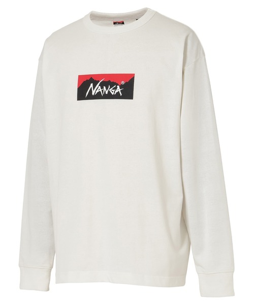 ナンガ エコハイブリッド ボックスロゴ ロングスリーブティー(メンズ) L ホワイト #N1EBWHG5-WHT ECO HYBRID BOX LOGO L/S TEE NANGA NANGA tシャツ ECO HYBRID BOX LOGO L/S TEE / エコハイブリッド