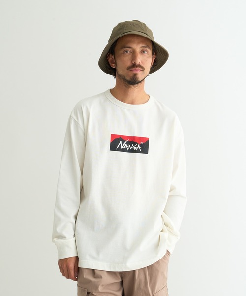 NANGA（ナンガ） tシャツ ECO HYBRID BOX LOGO L/S TEE / エコ