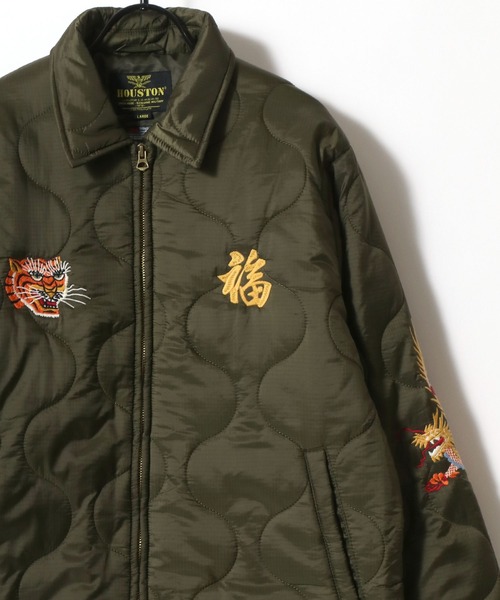 HOUSTON◇ミリタリージャケット/42/コットン/KHK