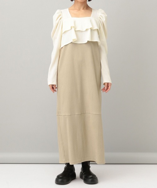 e/rm ワンピース 「e/rm」ティアードIラインドレス_ロングスリーブ 