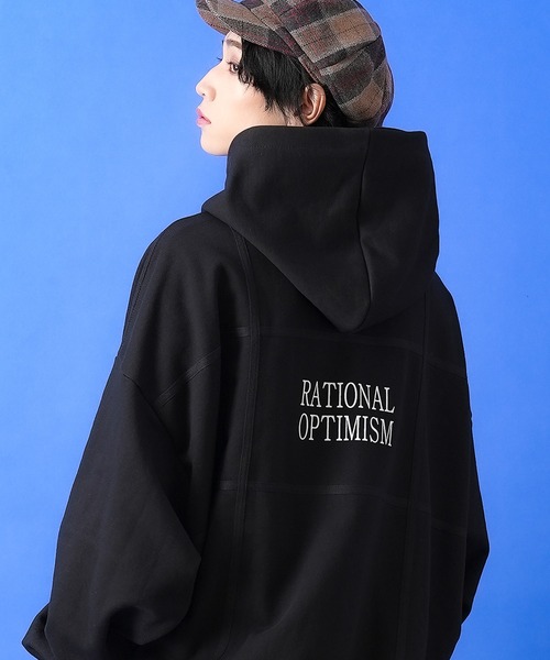 パーカー a.p.o.v. デザインプリントオーバーサイズスウェットパーカー