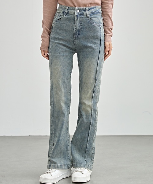 パンツ midas double waist lace up flare denim Midas lace up double waisted jeans Fit size 26-29 SOLD 💋 So