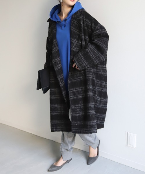 HUG.U（ハグユー） コート チェスターコート チェック柄チェスター