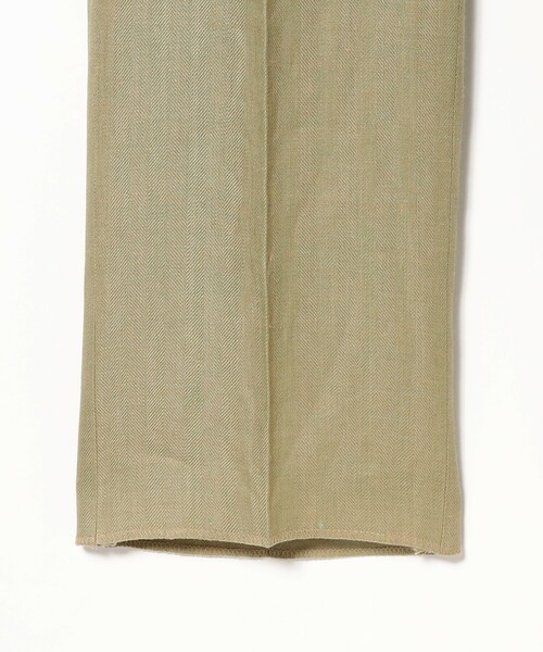【新品】CORDINGS / リネンヘリンボーン 2プリーツ スラックス BEAMS F パンツ 「別注」CORDINGS / リネンヘリンボーン 2