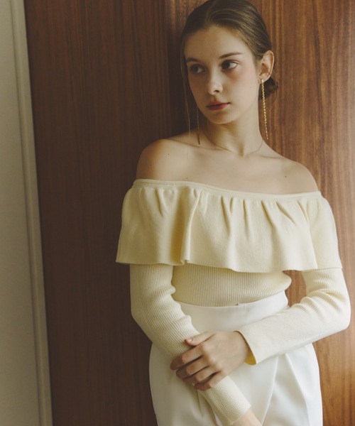 paloma wool 淡い水色 オフショルダー ニットセーター ブルー（青）系