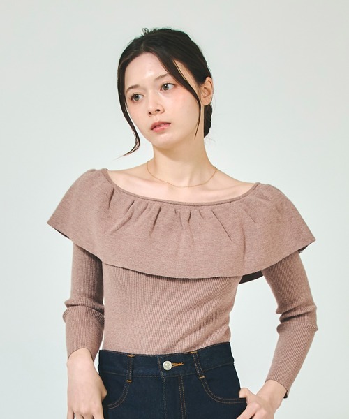 paloma wool 淡い水色 オフショルダー ニットセーター オフショルダーニット｜WOMEN｜250ISC70-332B｜AZUL BY MOUSSY