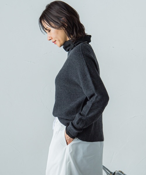 ニット セーター バイアスホールガーメントニット「手洗い可能」 レディース